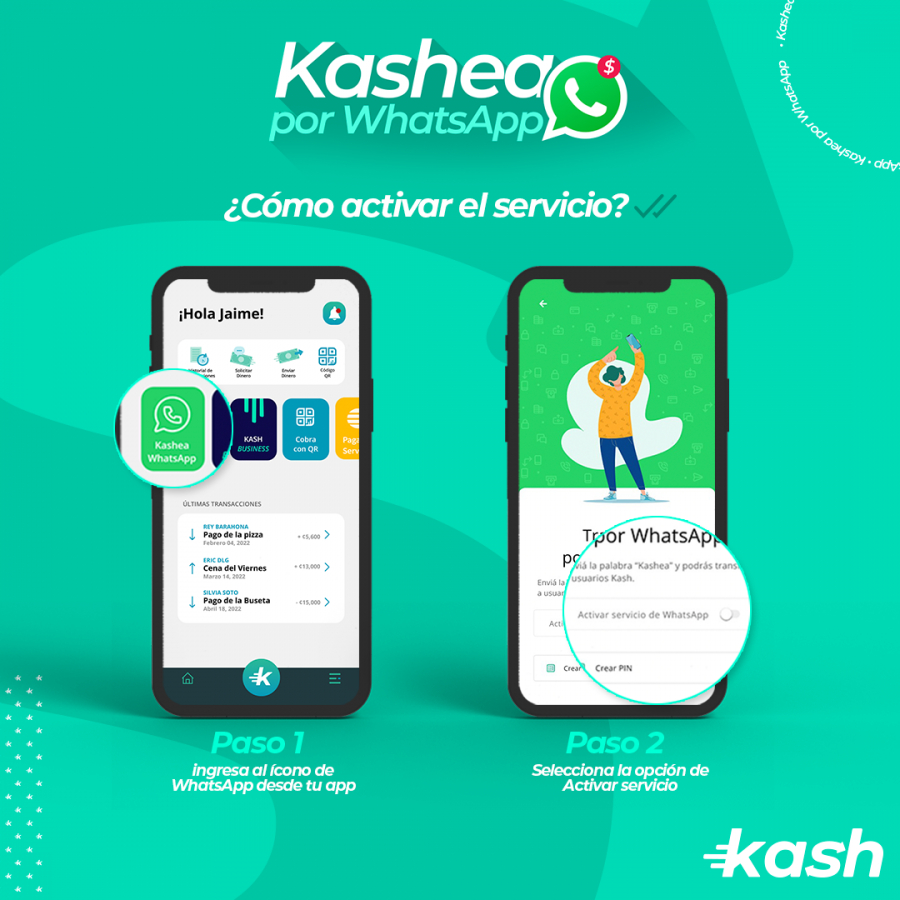 KASH ofrece ahora transferencias a través de WhatsApp en Costa Rica, Guatemala, Honduras y El Salvador