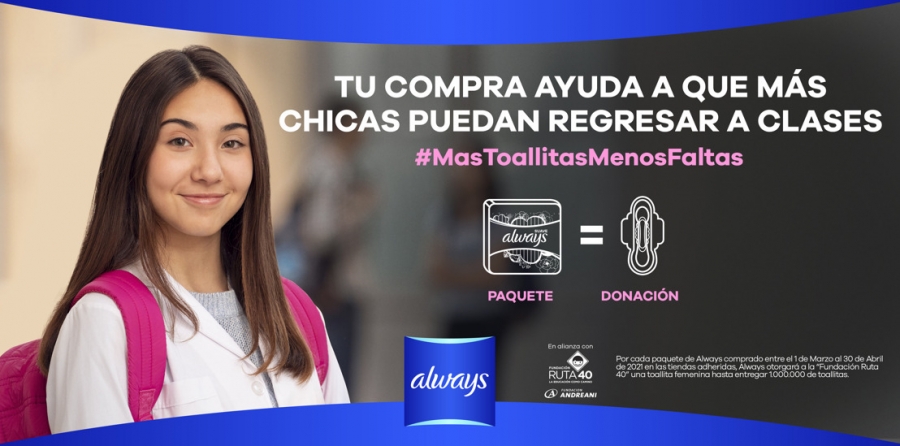 Always realizó el lanzamiento de su campaña “ChicaAyudaChica” en la que donara 17 mil toallas sanitarias en El Salvador